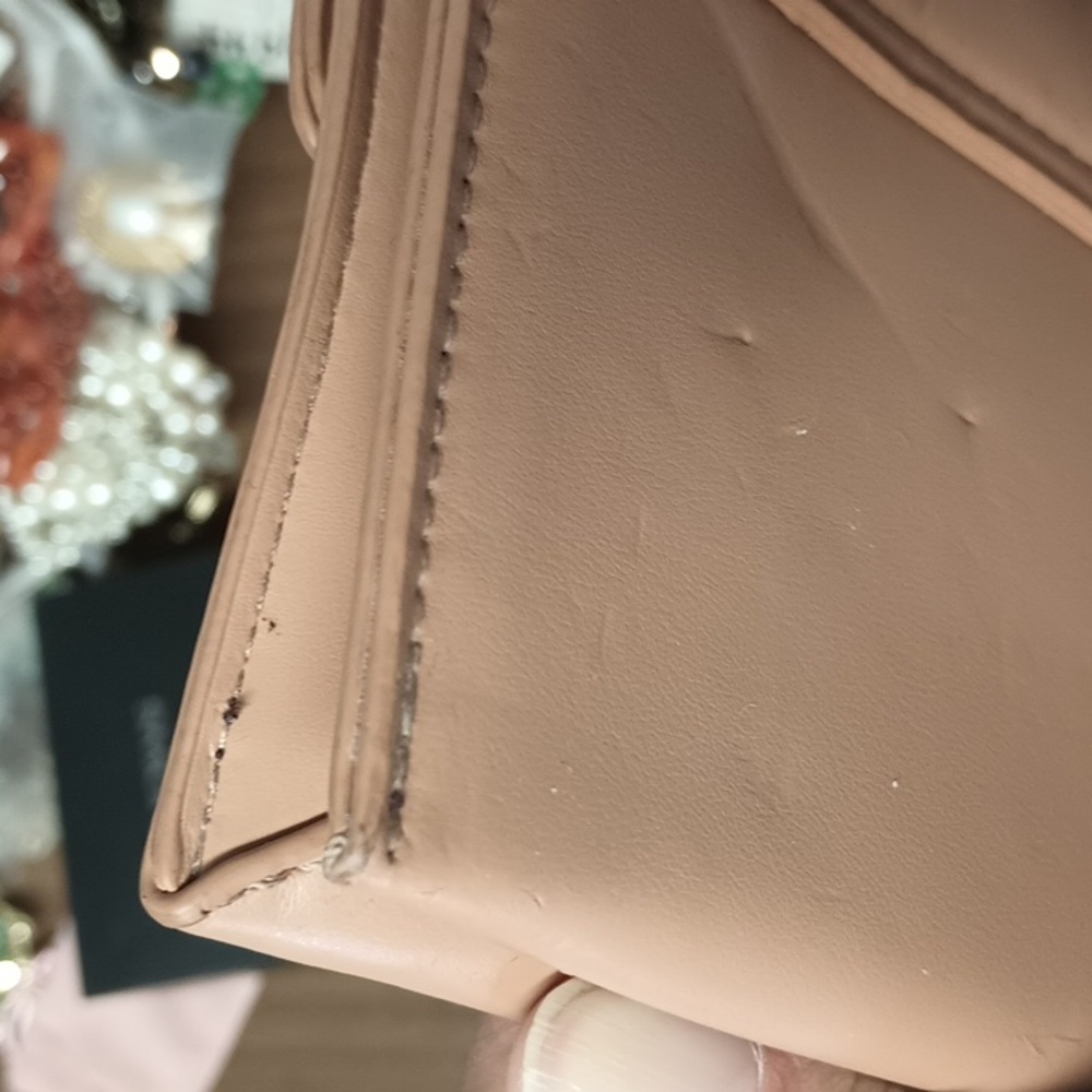 Steve Madden Tan Studded Clutch with Chain - Picture 5 of 7